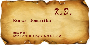 Kurcz Dominika névjegykártya